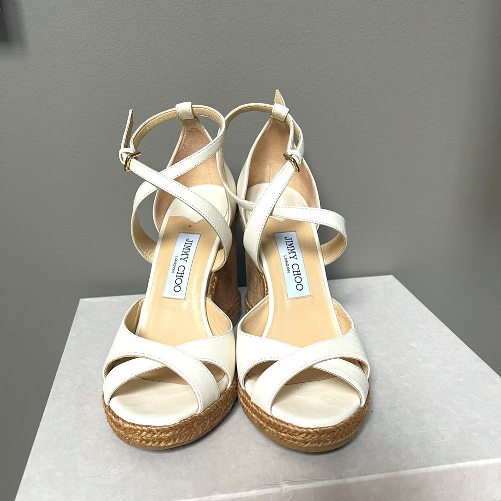 Jimmy choo wedge sandal, white, 39.5